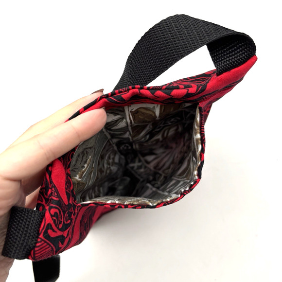 Vintage 00s Y2K Maui Island Handmade Red Tribal Turtle Print Crossbody Bag 10x8" - Picture 8 of 13